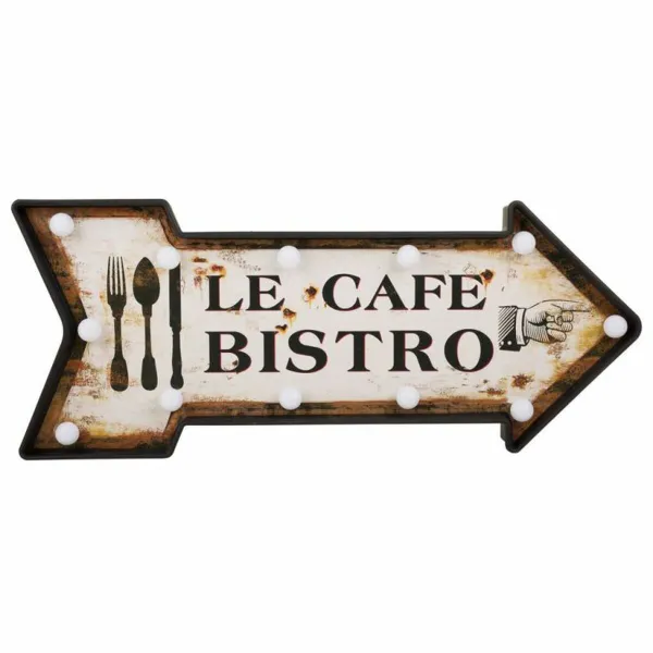 Sieninis dangtelis Alexandra House Living Le Cafe Bistro Balta Geležis 27 x 5 x 65 cm Apšvietimas