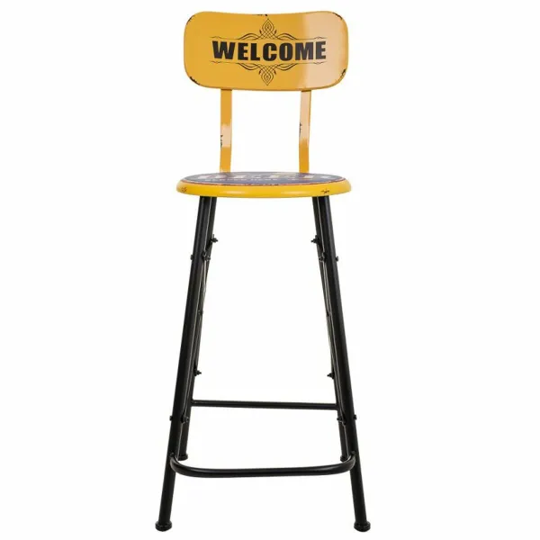 Stool Alexandra House Living Yellow Iron 40 x 100 x 46 cm