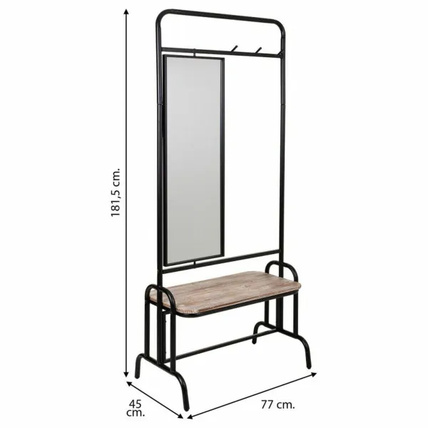 Мебель для прихожей Alexandra House Living Чёрный 45 x 181 x 77 cm