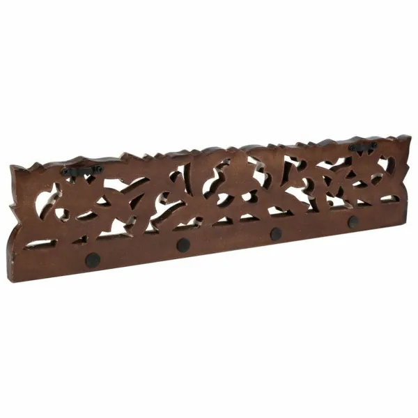 Wall mounted coat hanger Alexandra House Living Dark brown Iron Mango wood 5 x 12 x 50 cm