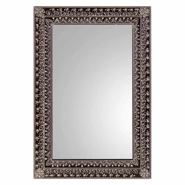 Seinäpeili Alexandra House Living Valkoinen Ruskea 1 x 62 x 42 cm Suorakulmainen