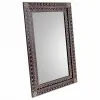 Sienas spogulis Alexandra House Living Balts Brūns 1 x 62 x 42 cm Taisnstūra