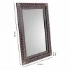 Sienas spogulis Alexandra House Living Balts Brūns 1 x 62 x 42 cm Taisnstūra