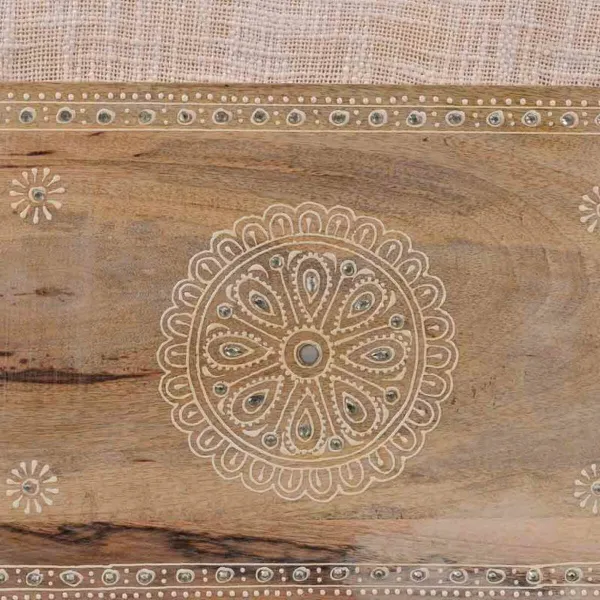 Taburetė Alexandra House Living Balta Natūralus Mango mediena Medžio MDF 60 x 29 x 70 cm