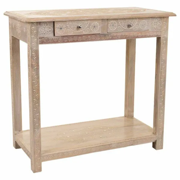 Vestibila galds ar atvilktnēm Alexandra House Living Balts Dabisks 40 x 76 x 135 cm