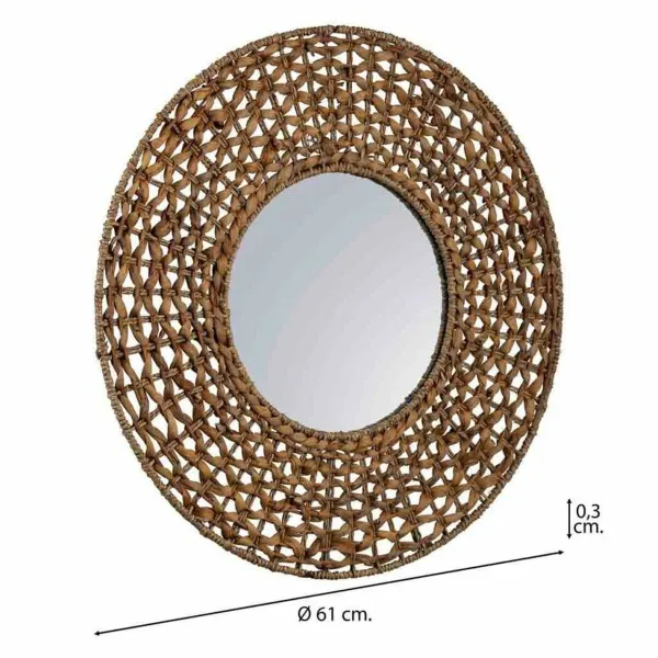 Wall mirror Alexandra House Living Brown 3 x 61 x 61 cm Circle