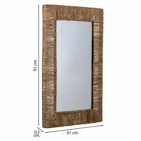 Wall mirror Alexandra House Living Brown 3 x 61 x 91 cm Rectangular
