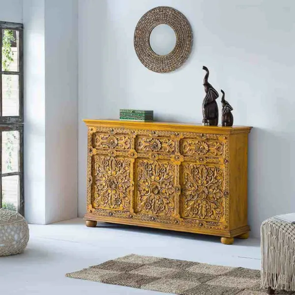 Indauja Alexandra House Living Geltona Geležis Mango mediena 45 x 96 x 147 cm