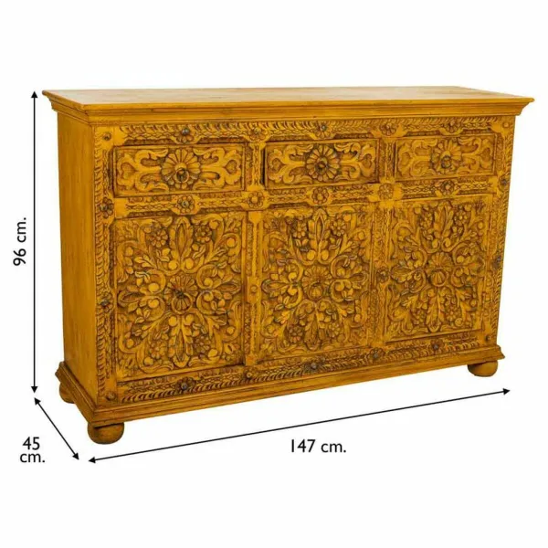 Bufete Alexandra House Living Dzeltens Dzelzs Mango koks 45 x 96 x 147 cm