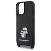 Karl Lagerfeld Saffiano Karl & Choupette Metal Pin CBDY Strap - Case for iPhone 16 (black)