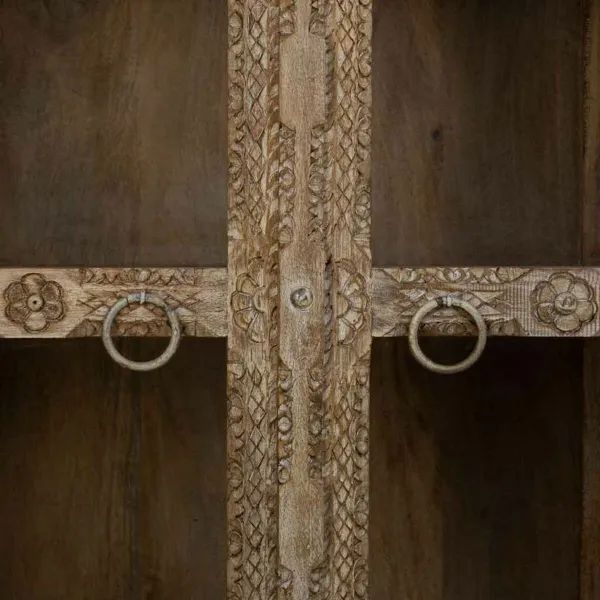 Display Stand Alexandra House Living Glass Iron Mango wood 43 x 180 x 106 cm