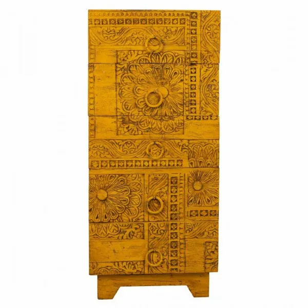 Komoda Alexandra House Living Geltona Geležis Mango mediena 40 x 100 x 45 cm