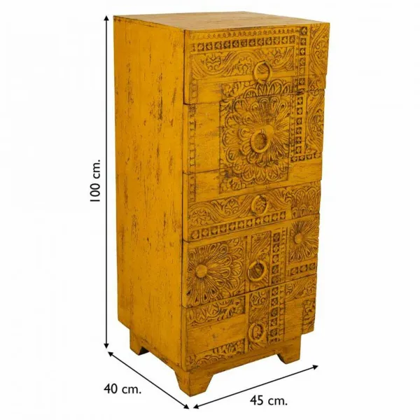 Lipasto Alexandra House Living Keltainen Rauta Mangopuu 40 x 100 x 45 cm