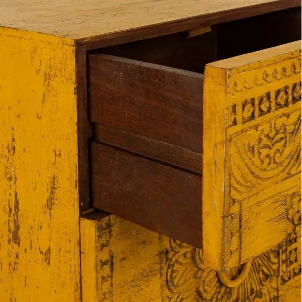 Lipasto Alexandra House Living Keltainen Rauta Mangopuu 40 x 100 x 45 cm