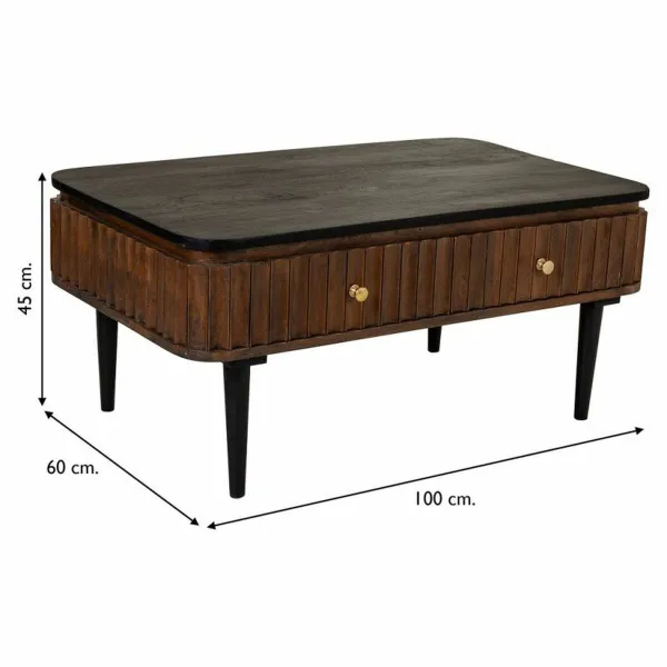 Кофейный столик Alexandra House Living Коричневый Железо Древесина манго 60 x 45 x 100 cm
