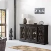 Bufete Alexandra House Living Melns Stikls Mango koks 40 x 100 x 170 cm