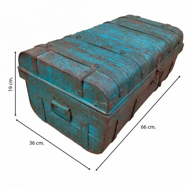 Dekoratīvs čemodāns Alexandra House Living Zils Dzelzs Tradicionālais stils 36 x 19 x 66 cm