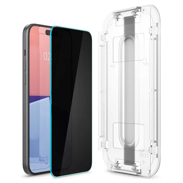 Spigen GLAS.TR EZ FIT Privacy - Tempered glass with privacy filter for iPhone 15 Plus / 16 Plus