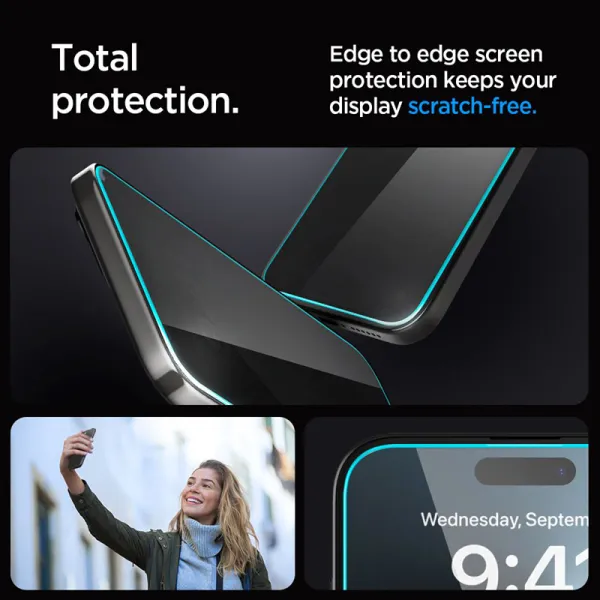 Spigen GLAS.TR EZ FIT Privacy - Tempered glass with privacy filter for iPhone 15 Plus / 16 Plus