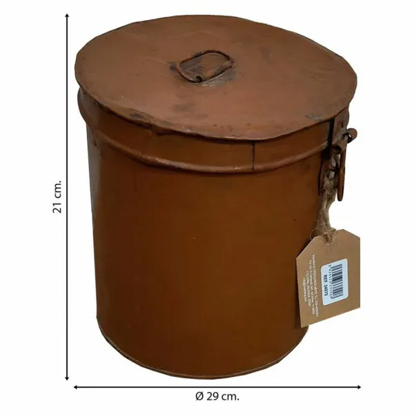 Decorative canister Alexandra House Living Brown Iron Traditional style 29 x 21 x 29 cm