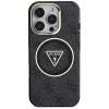 Guess IML Metal Glitter 4G Circle Triangle MagSafe - Case for iPhone 16 Pro (black)