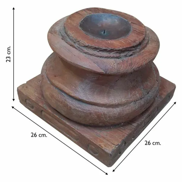 Candlestick Alexandra House Living Brown Recycled Wood 26 x 23 x 26 cm
