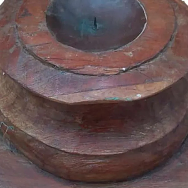 Candlestick Alexandra House Living Brown Recycled Wood 26 x 23 x 26 cm
