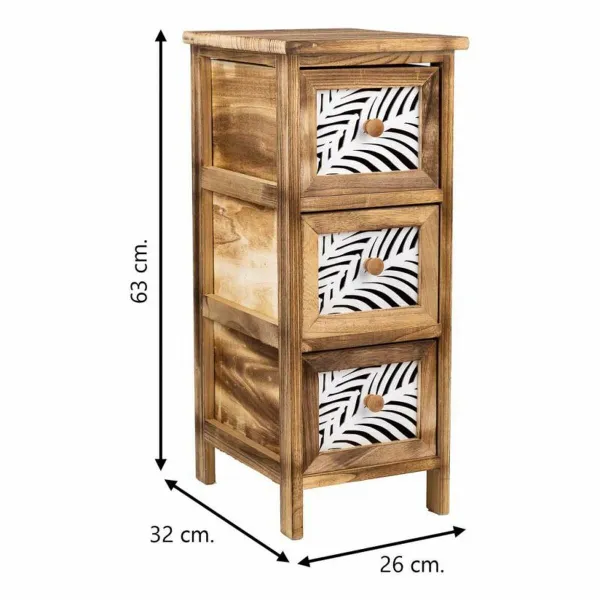 Kumode Alexandra House Living Brūns Koks Paulovnijas koks 32 x 63 x 26 cm