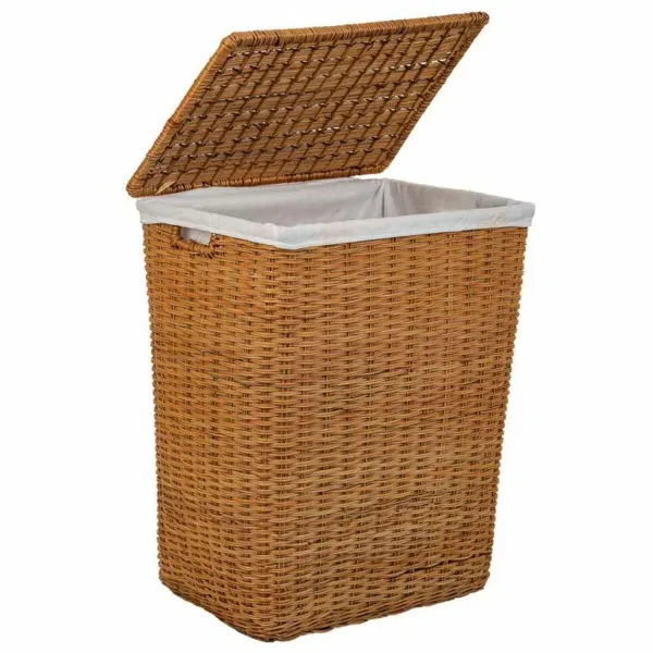 Laundry basket Alexandra House Living Brown Polyester Rattan 33 x 59 x 47 cm 51 x 40 x 26 cm 2 Pieces
