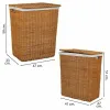 Laundry basket Alexandra House Living Brown Polyester Rattan 33 x 59 x 47 cm 51 x 40 x 26 cm 2 Pieces