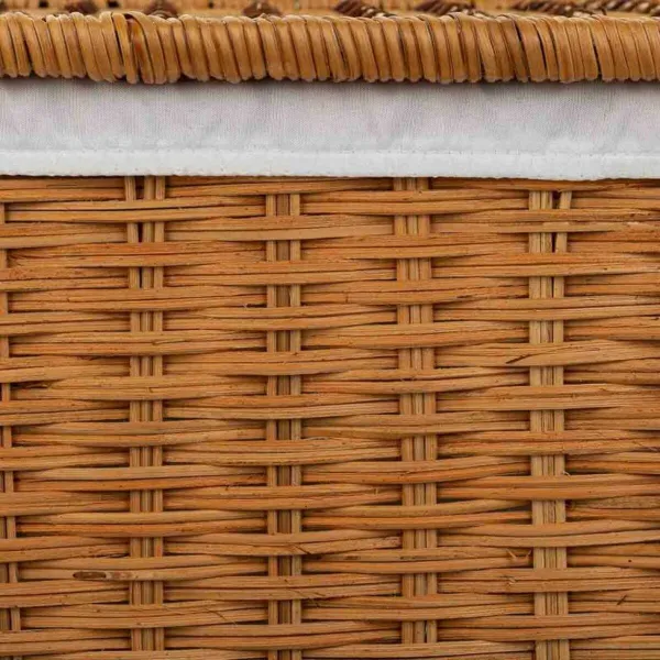Laundry basket Alexandra House Living Brown Polyester Rattan 33 x 59 x 47 cm 51 x 40 x 26 cm 2 Pieces