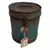 Decorative canister Alexandra House Living Blue Iron Traditional style 24 x 24 x 24 cm