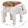 Taburetė Alexandra House Living Balta Mango mediena Medžiaga 51 x 37 x 36 cm Dramblys