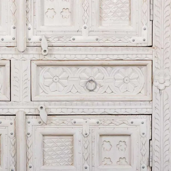 Wardrobe Alexandra House Living White Mango wood 93 x 192 x 45 cm