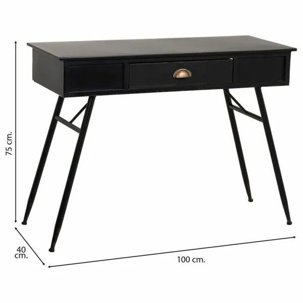 Stalas su stalčiais Alexandra House Living Juoda 40 x 75 x 100 cm