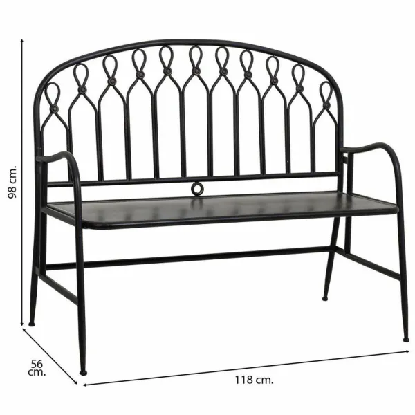 Penkki Alexandra House Living Musta Metalli 56 x 98 x 118 cm