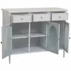 Bufete Alexandra House Living Balts Metāls Stikls 40 x 80 x 100 cm