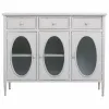 Bufete Alexandra House Living Balts Metāls Stikls 40 x 80 x 100 cm