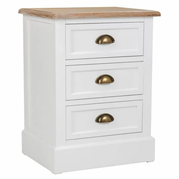 Ночной столик Alexandra House Living Белый Коричневый 35 x 60 x 45 cm