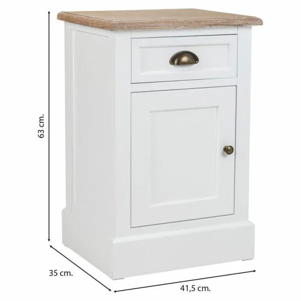 Ночной столик Alexandra House Living Белый Коричневый 35 x 63 x 41 cm