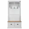 Coat rack with shelf Alexandra House Living White Brown Zinc Alloy MDF Wood 39 x 184 x 92 cm