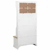 Coat rack with shelf Alexandra House Living White Brown Zinc Alloy MDF Wood 39 x 184 x 92 cm