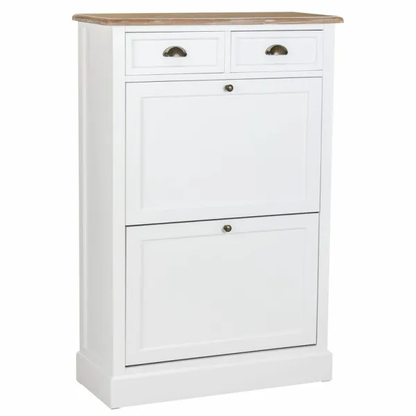 Apavu skapis Alexandra House Living Balts Brūns 33 x 120 x 80 cm
