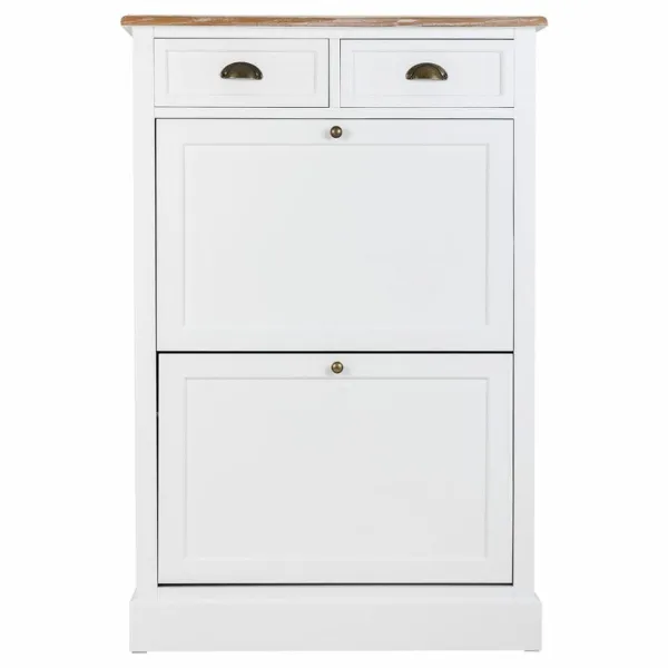 Шкафчик для обуви Alexandra House Living Белый Коричневый 33 x 120 x 80 cm