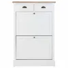 Apavu skapis Alexandra House Living Balts Brūns 33 x 120 x 80 cm
