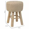 Taburetė Alexandra House Living Kreminė Bambukas Pušis Kempinė Medžio MDF 32 x 44 x 32 cm