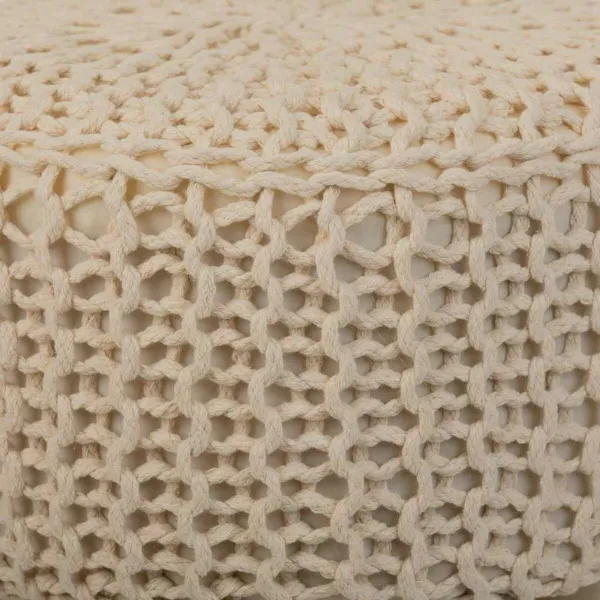 taburete Alexandra House Living Krēmkrāsa Bambuss Ciedra Sūklis Koks MDF 32 x 44 x 32 cm