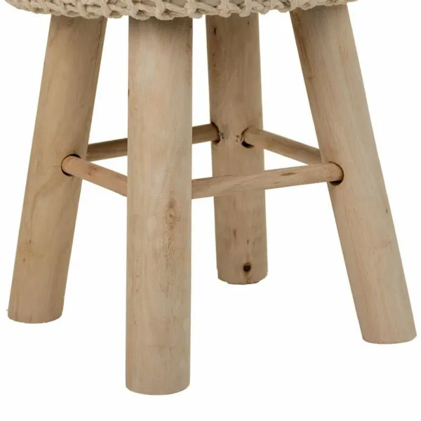 taburete Alexandra House Living Krēmkrāsa Bambuss Ciedra Sūklis Koks MDF 32 x 44 x 32 cm