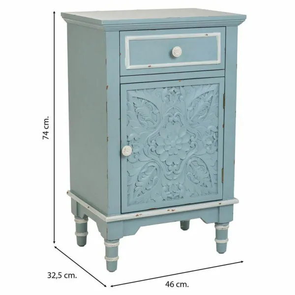 Naktsskapītis Alexandra House Living Zils Balts 32 x 74 x 46 cm