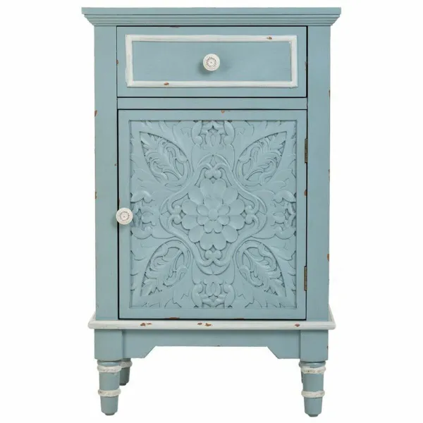 Ночной столик Alexandra House Living Синий Белый 32 x 74 x 46 cm